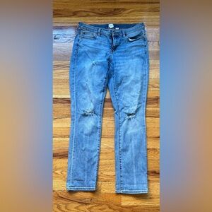 J. Crew Blue Distressed Skinny Jeans